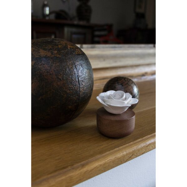 Diffuseur de parfum en bois et céramique blanche - Gardenia du Laos 2